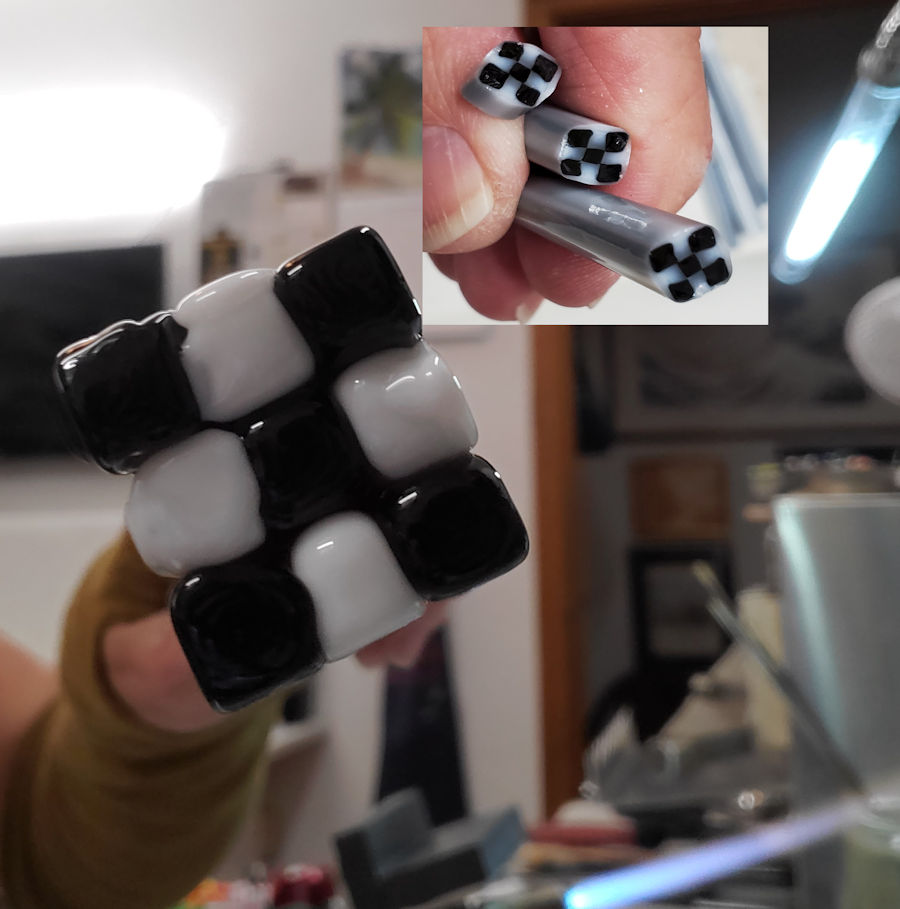 Murrini checkerboard from Corina Tettinger tutorial